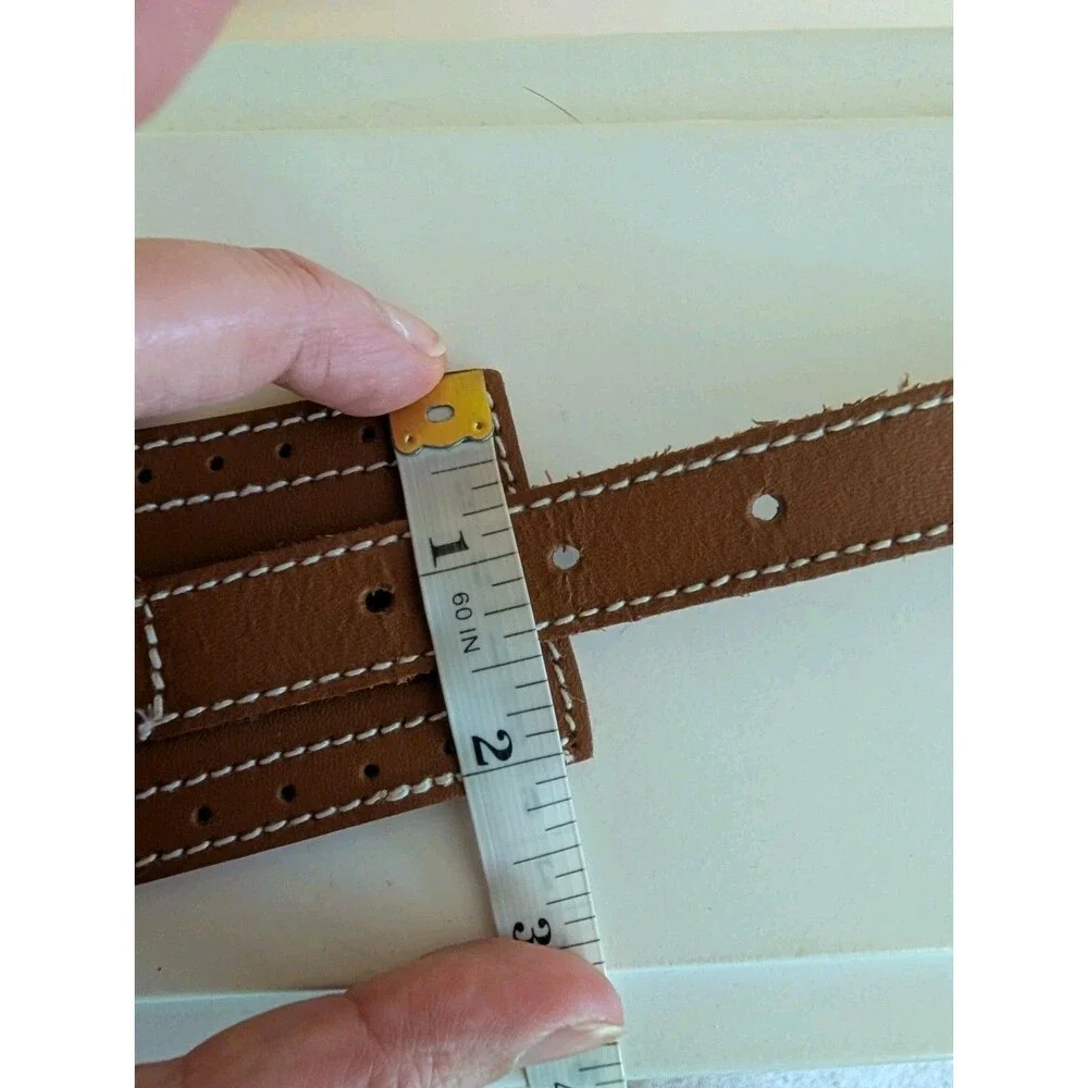 Leather Womens Belt Small Brown Wide Statement Western Cowboy Cowgirl Boho Rodeo